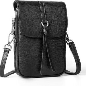 Leather Crossbody Bag Women Small RFID Multi Pocket Cell Phone Purse